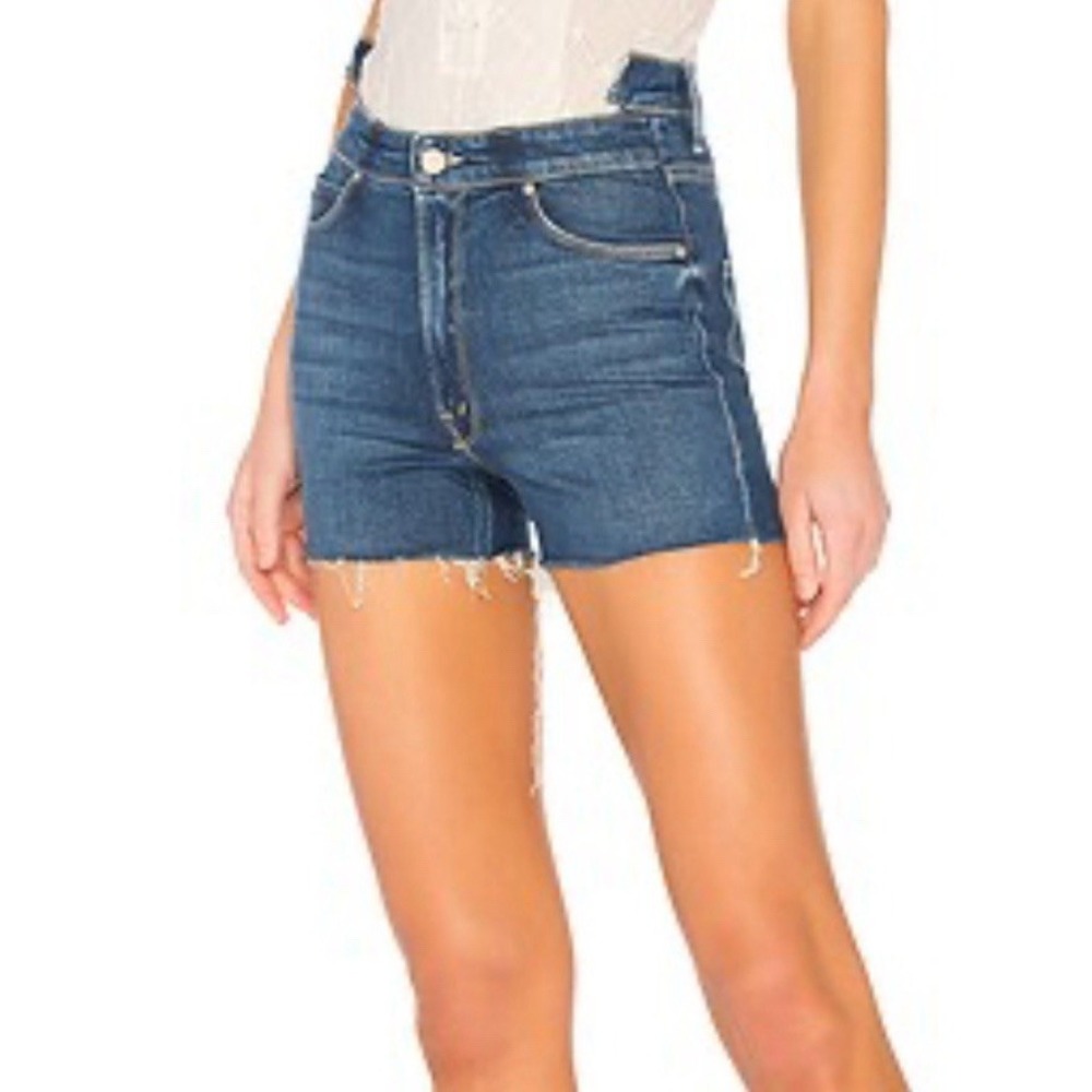 MOTHER Denim The Dazzler Shift Fray Short In Violets Are Blue Size‎ 25